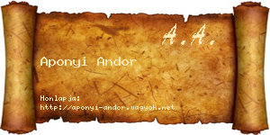 Aponyi Andor névjegykártya