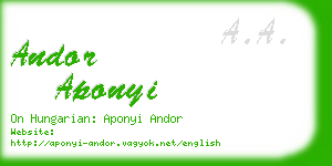 andor aponyi business card